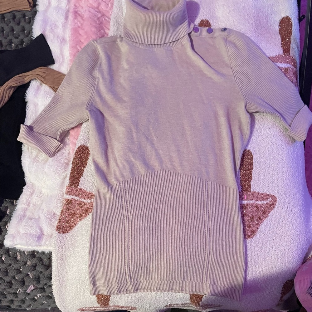White House Black Market Taupe Turtleneck Sweater